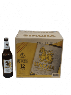 Singha Beer, crate containing 12 bottles, 630 ml.