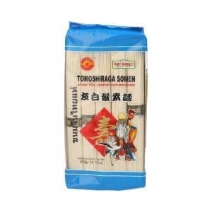 Khanom Jeen noodles made from wheat flour (blue)